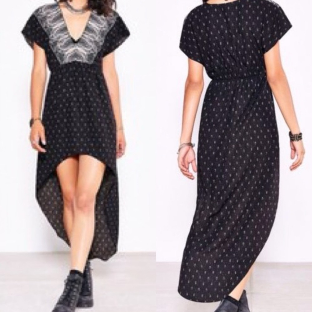 Urban Outfitter Ecote'  High Low Dress swim cover up Size S V neck whimsy goth